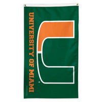 Thumbnail for NCAA team Miami Hurricanes flag for sale for retractable flag pole