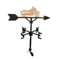 Thumbnail for Gold motorcycle on top of a black Motorcycle Weathervane base for sale