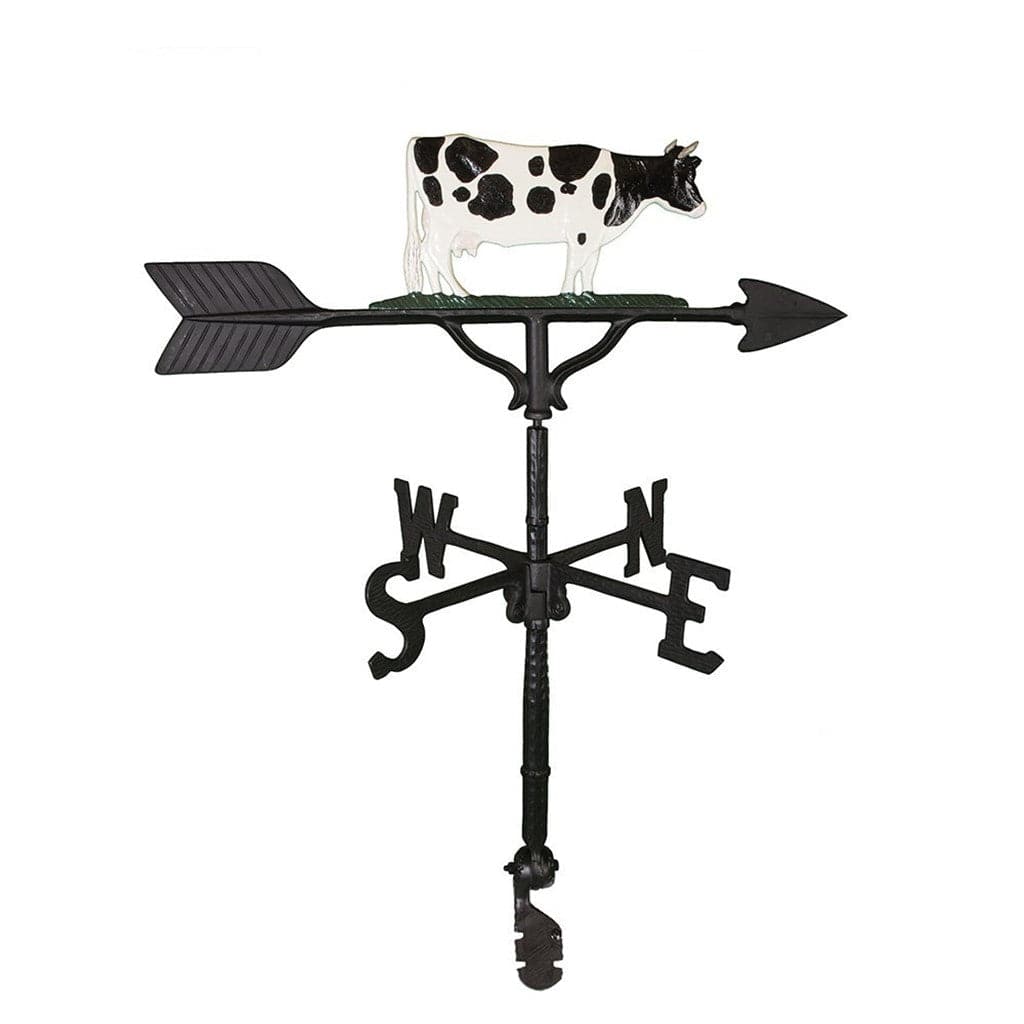 Black and white cow weathervane image north south east and west