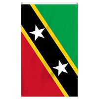 Thumbnail for Saint Kitts and Nevis national flag for sale to buy online. Green, yellow, black, and red flag with two white stars.