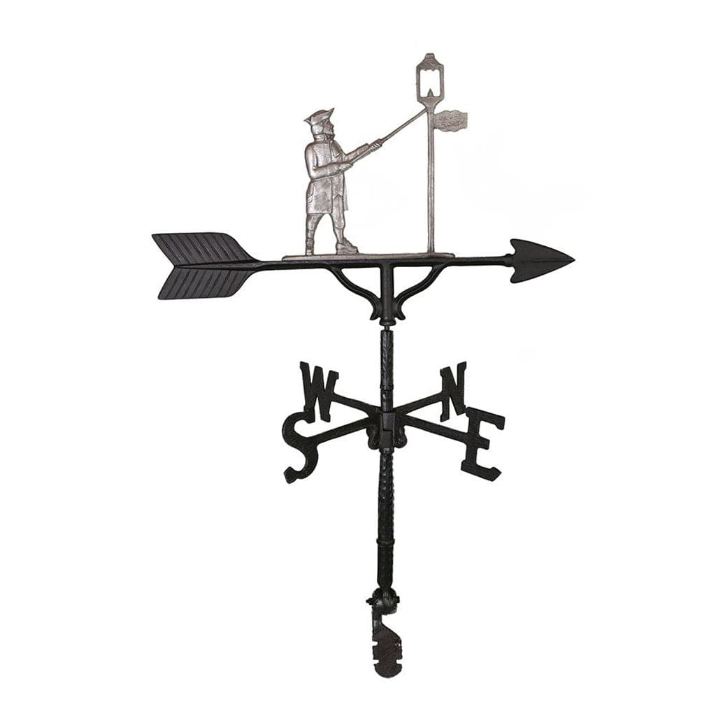 Silver lamplighter decoration on top of a weathervane for sale and made in America image