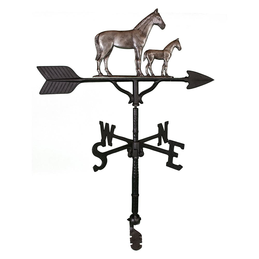 silver horse with horse baby weathervane image