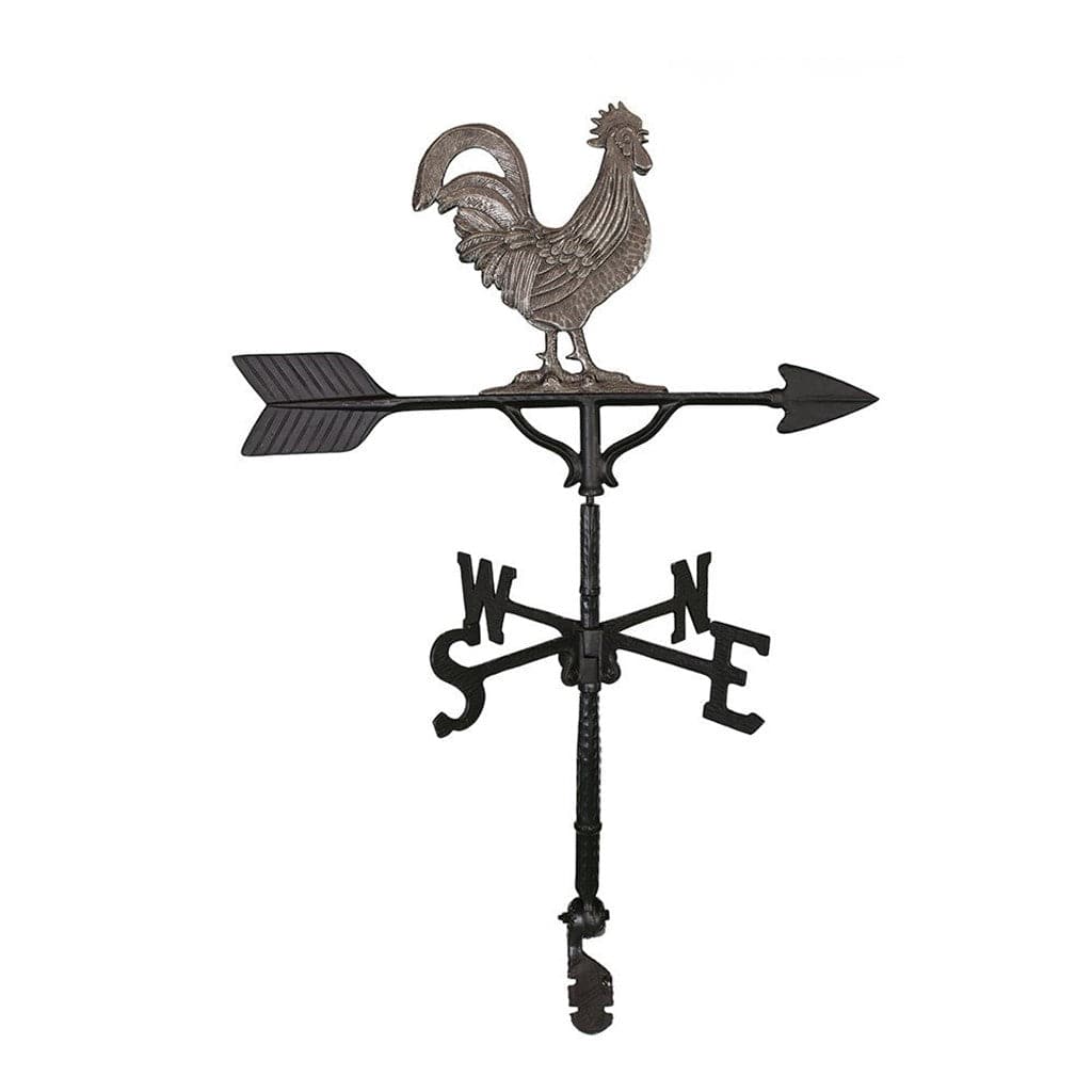 Weathervane with swedish iron rooster decoration on top of it