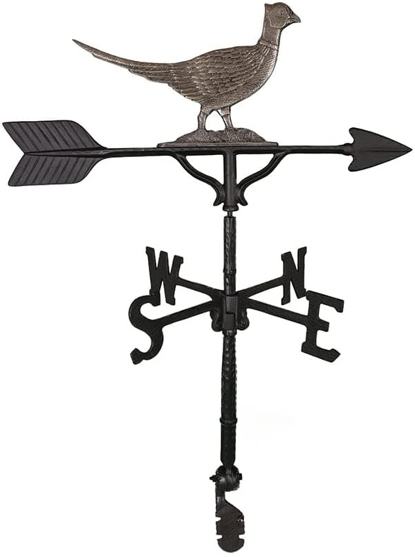 Silver Pheasant Swedish Iron Weathervane made in America image