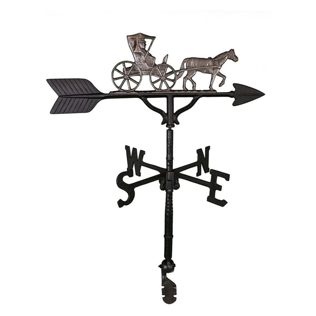 Old time doctor riding in a horse drawn carriage weathervane image swedish iron colored