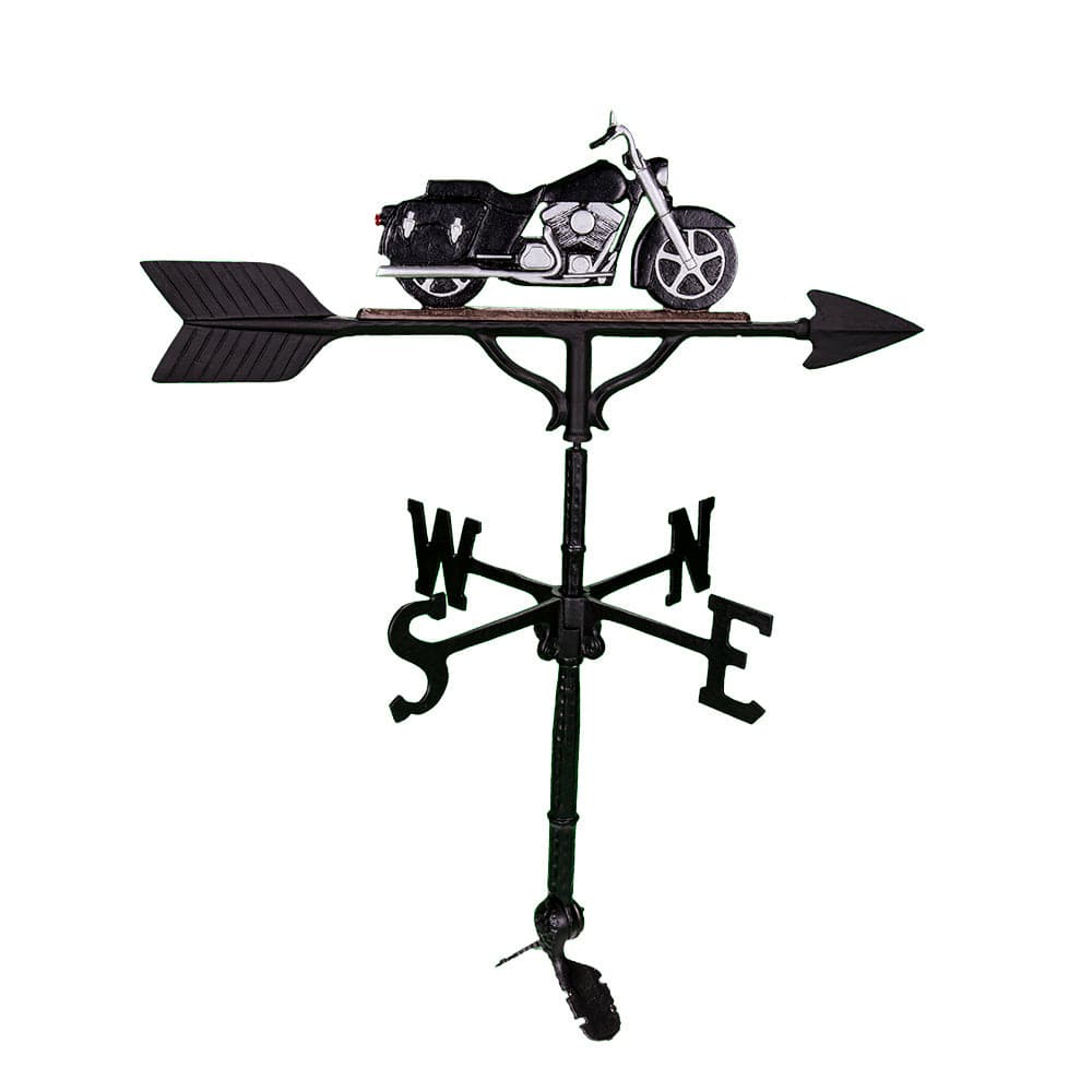 black and chrome Motorcycle Weathervane for sale online