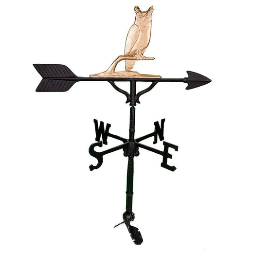 Gold colored owl weathervane