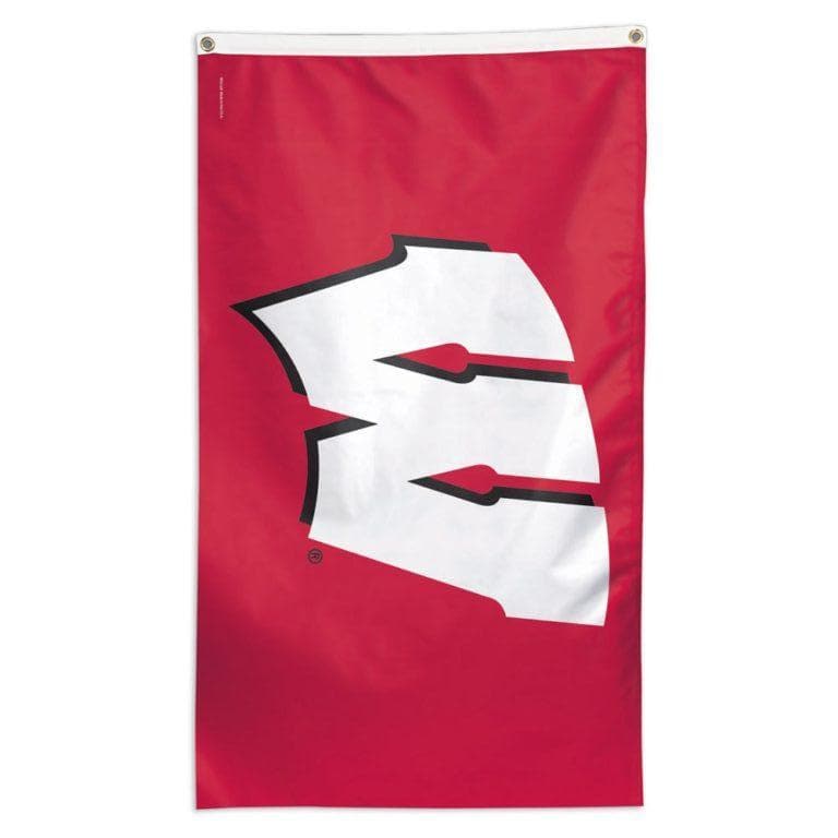 NCAA Wisconsin Badgers team flag for sale to fly on a flagpole