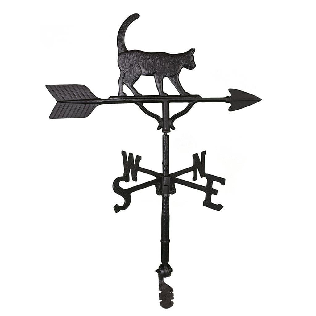 Cat Weathervane with black colored ornament