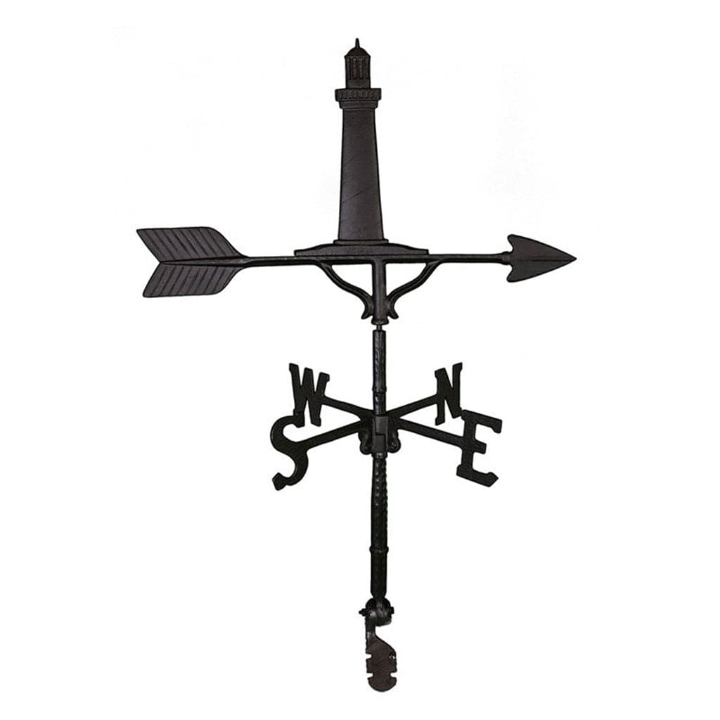 American made lighthouse weathervane image black color