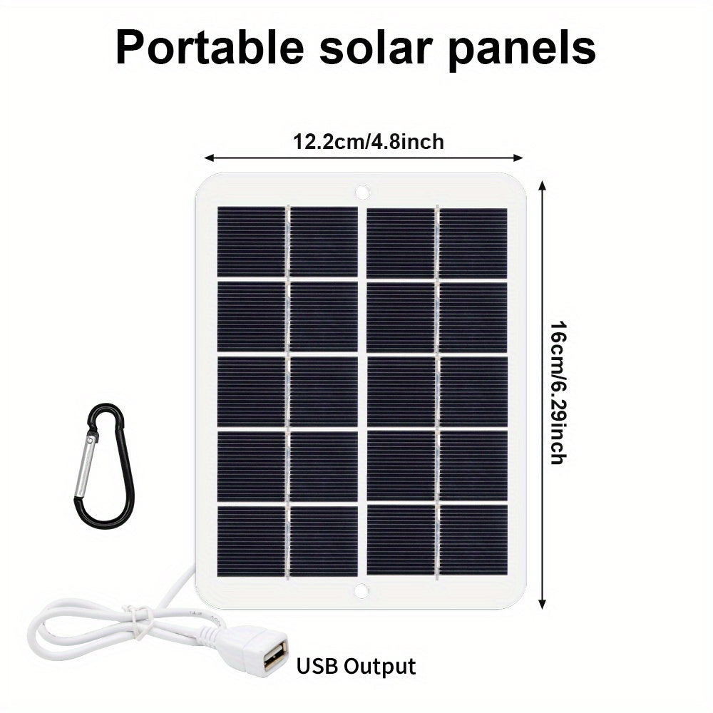 1Pc Portable USB Foldable Solar Panel - Waterproof Folding Solar Panels for Mobile Phone Battery and Tablets Charger, and for Outdoor Camping Home