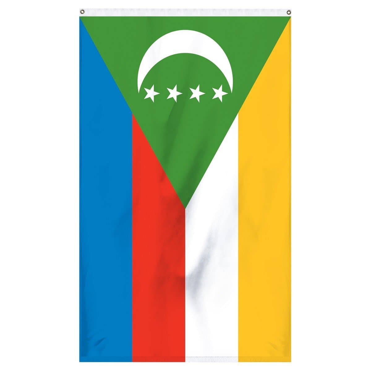 Comoros National flag for sale for indoor or outdoor flagpoles and parades