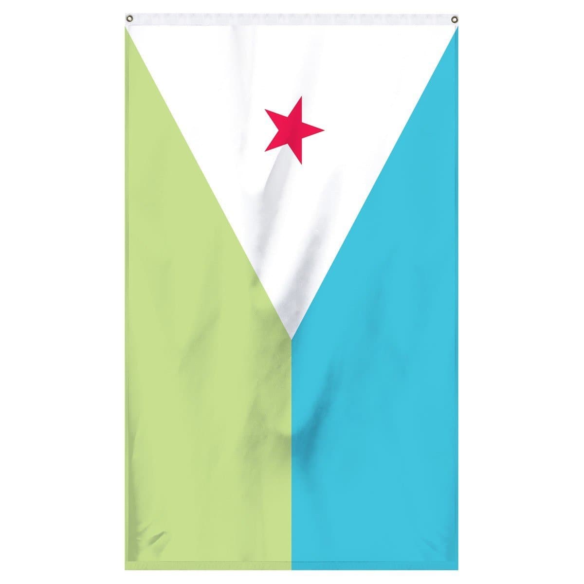 The national flag of Djibouti for sale for flagpoles, parades, and collectors