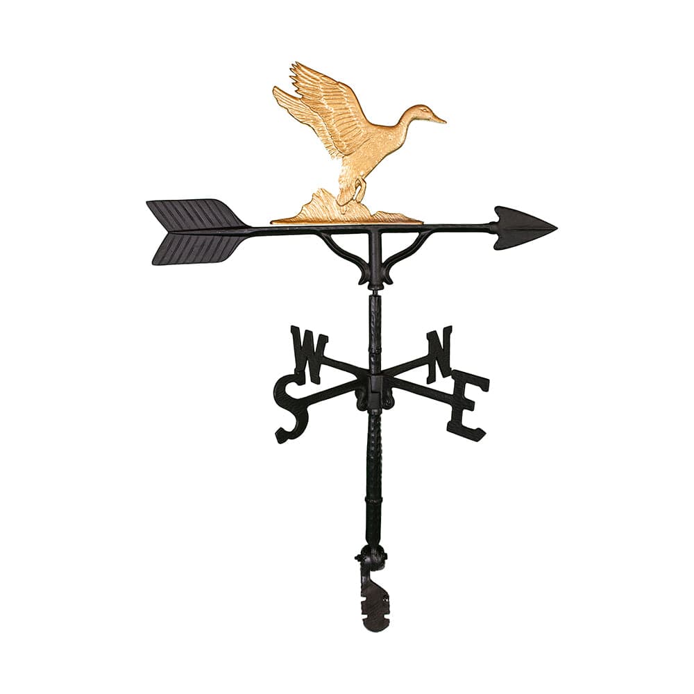 duck hunting weathervane gold colored duck image