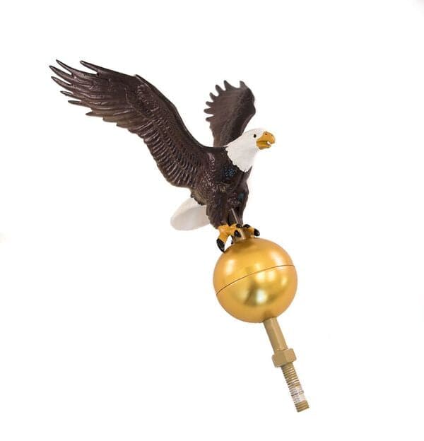 Hand Painted 12" Natural Eagle Flagpole Topper
