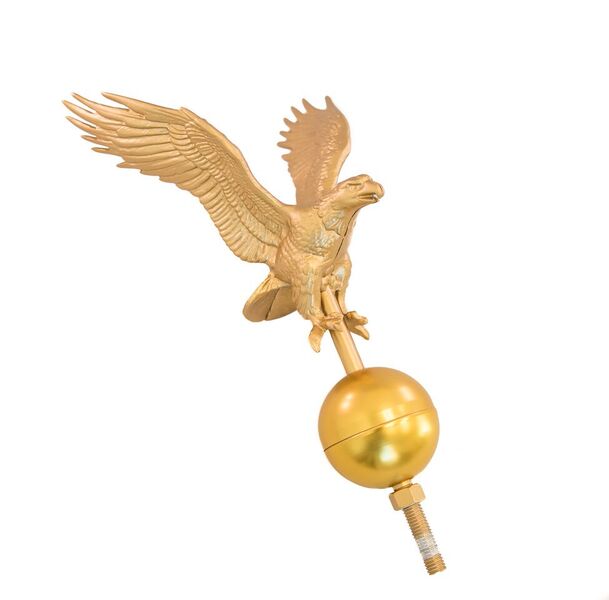 Hand Painted 12" Gold Eagle Flagpole Topper