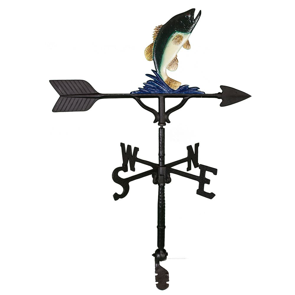 natural colored fishing bass weathervane picture
