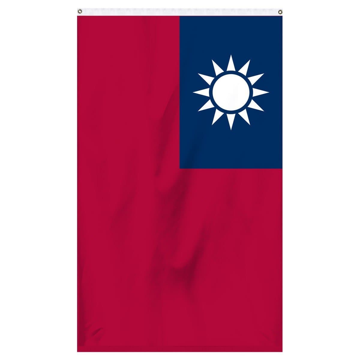 Taiwan National Flag for sale to buy online from Atlantic Flag and Pole.Red flag with a blue field in the corner with a white sun.