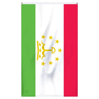 Thumbnail for Tajikistan National Flag for sale to buy online from Atlantic Flag and Pole. Red, white, and green flag with 7 golden stars and a crown on a flag,