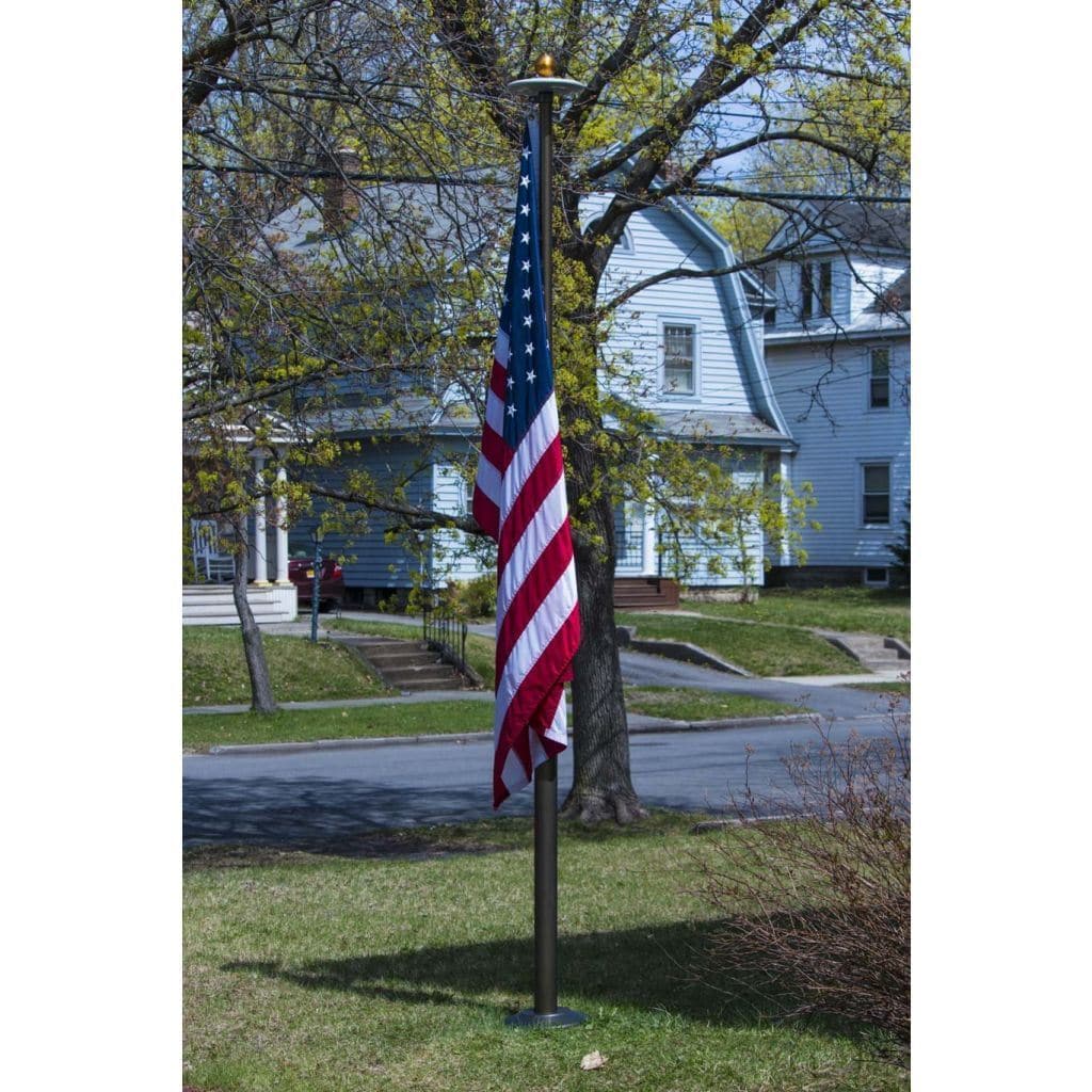 Telescoping Flagpole With Free American Flag Securi-Shur Anti-Theft Locking Clamp And Lifetime Guarantee American Made Flagpole