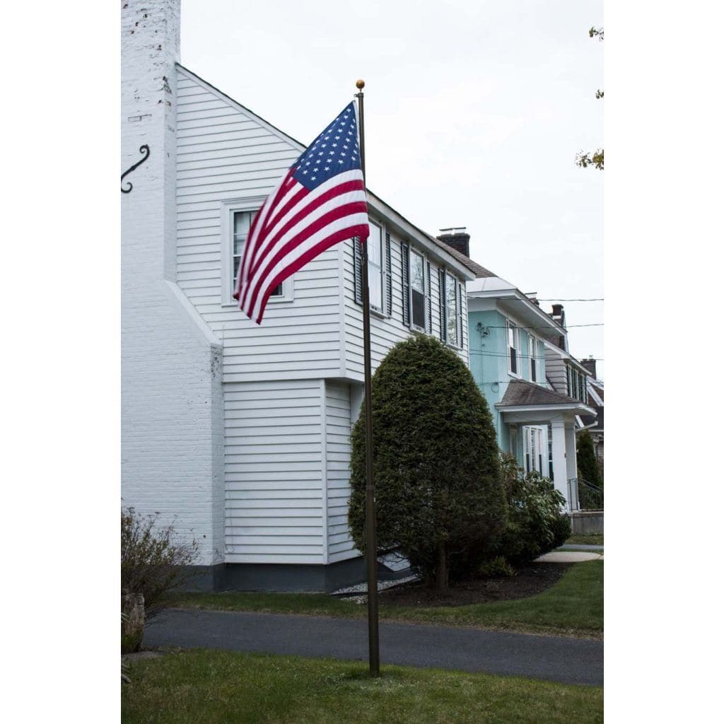 Telescoping Flagpole With Free American Flag Securi-Shur Anti-Theft Locking Clamp And Lifetime Guarantee American Made Flagpole