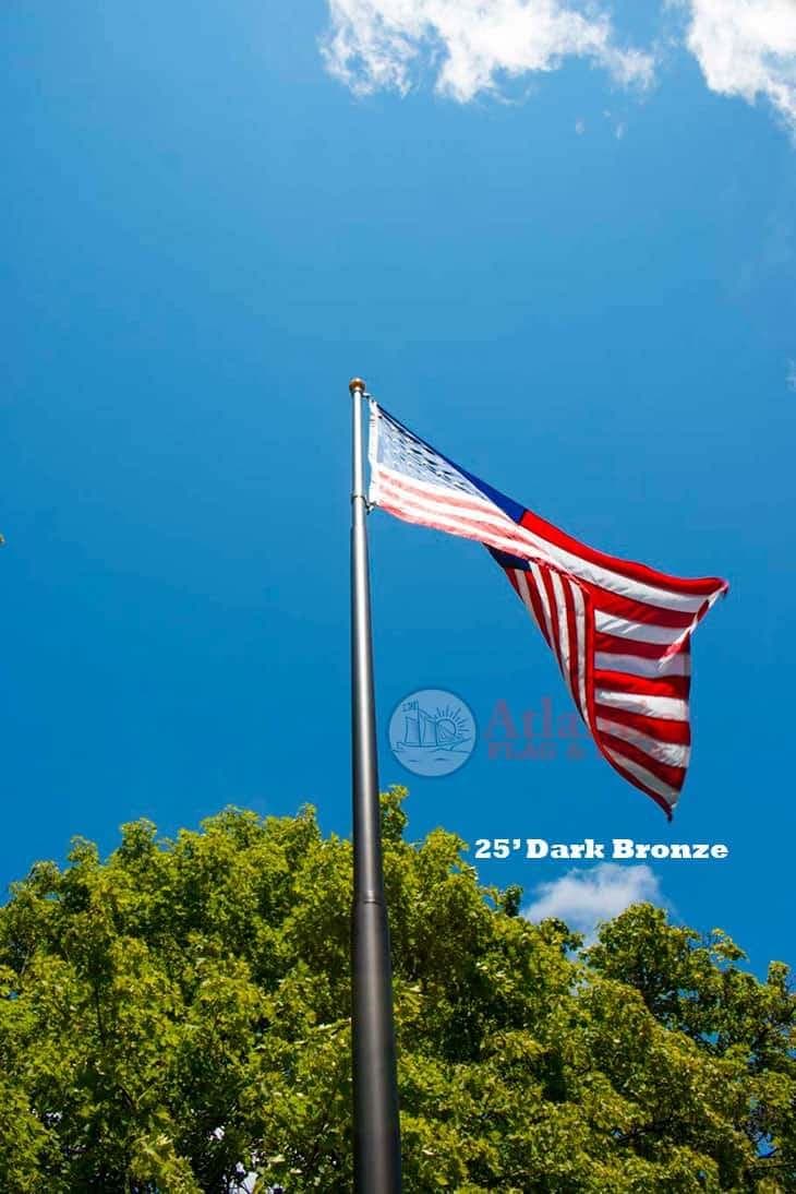 Telescoping Flagpole With Free American Flag Securi-Shur Anti-Theft Locking Clamp And Lifetime Guarantee 25 Foot / Dark Bronze American Made