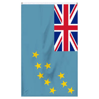 Thumbnail for Tuvalu National Flag for sale to buy online from Atlantic Flagpole. Light blue flag with the great Britain flag in the corner and 9 golden stars 